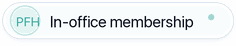 In-office membership footer badge